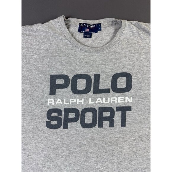 Rare Vintage 90s Ralph Lauren Polo Sport Gray Shirt Streetwear Hype Designer Art - Picture 3 of 8